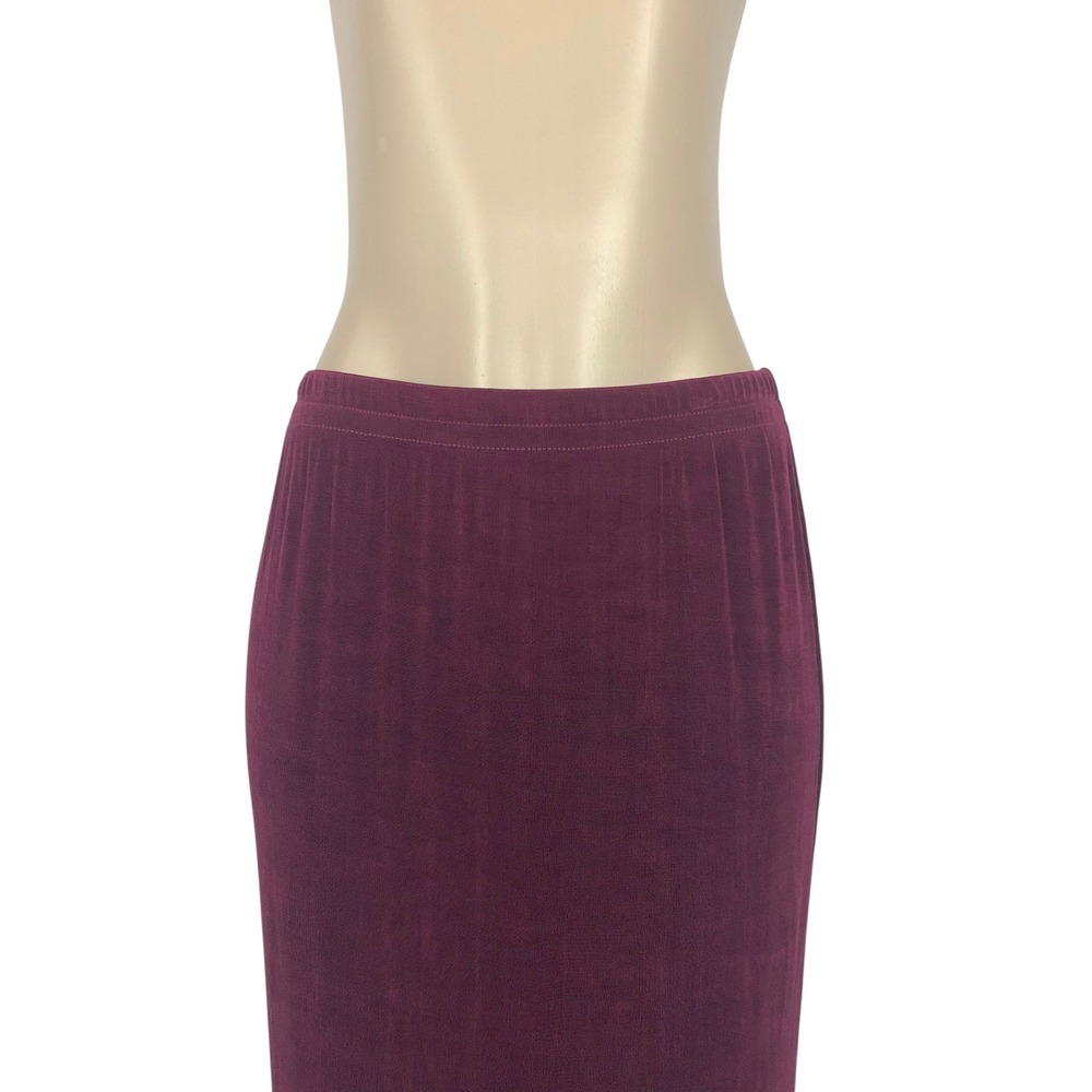 Vintage A Touch of Class Knit Slinky Maxi Skirt Size S/M Whimsigoth 90s Burgundy - Picture 2 of 10